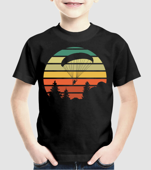 paraglide model negru pe tricou