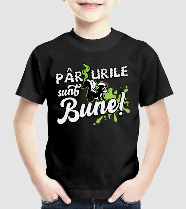 Pârțurile sunt bune model negru pe tricou