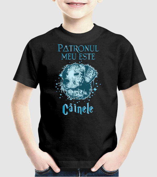 Patronul meu este CÂINELE model negru pe tricou