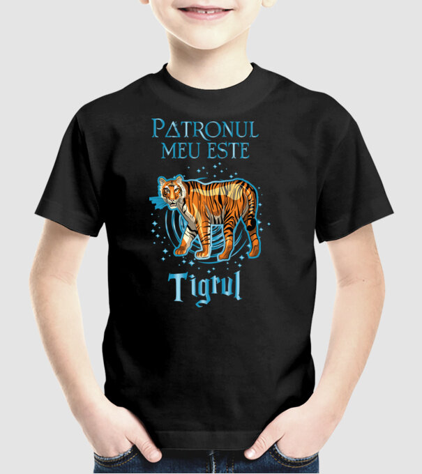 Patronul meu este TIGRUL model negru pe tricou