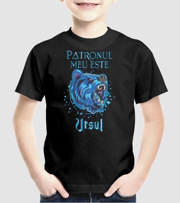 Patronul meu este URSUL model negru pe tricou