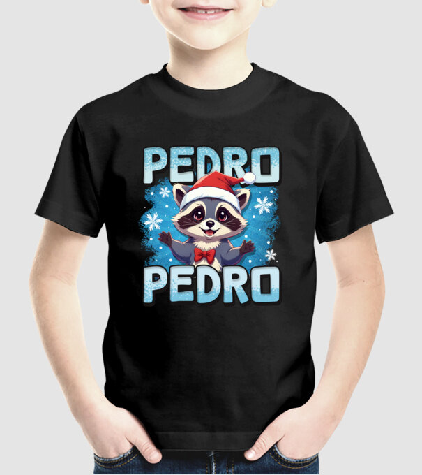 Pedro pedro retro xmas model negru pe tricou
