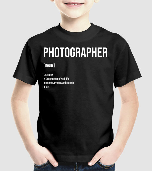 Photographer model negru pe tricou
