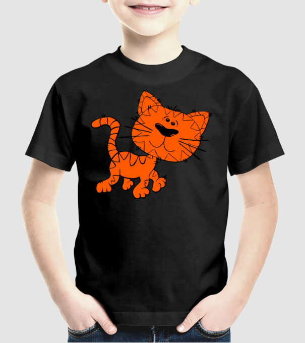 Pisică model negru pe tricou