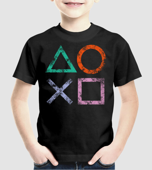 PlayStation icon model negru pe tricou