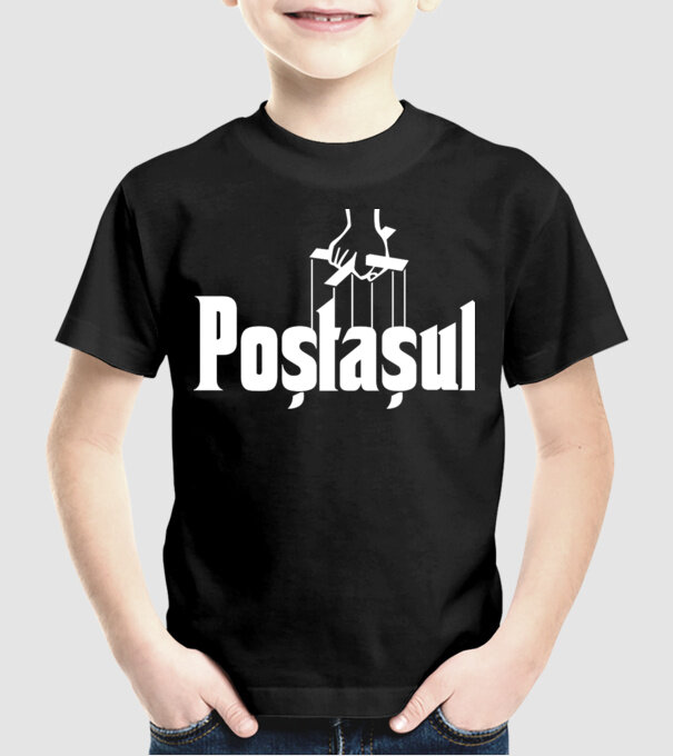 poștașul model negru pe tricou