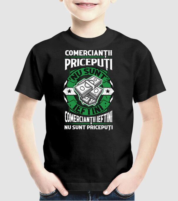 comercianții pricepuți nu sunt ieftini, comercianții ieftini nu sunt pricepuți model negru pe tricou
