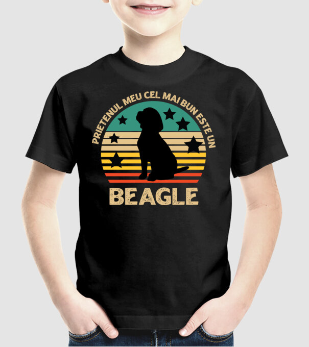 Prietenul meu cel mai bun este un beagle model negru pe tricou