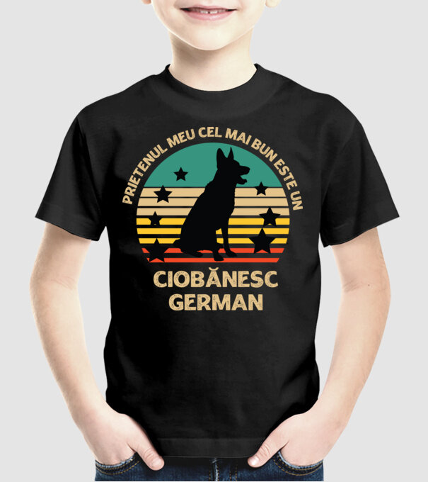 Prietenul meu cel mai bun este un ciobănesc german model negru pe tricou