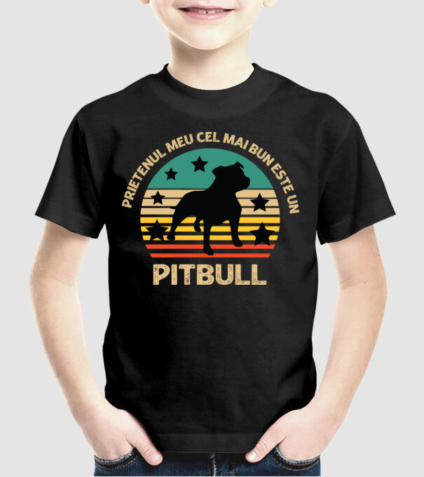 Prietenul meu cel mai bun este un pitbull model negru pe tricou