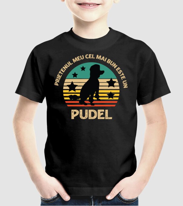 Prietenul meu cel mai bun este un pudel model negru pe tricou
