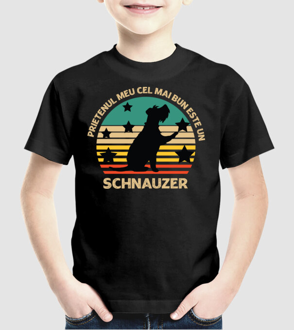 Prietenul meu cel mai bun este un schnauzer model negru pe tricou