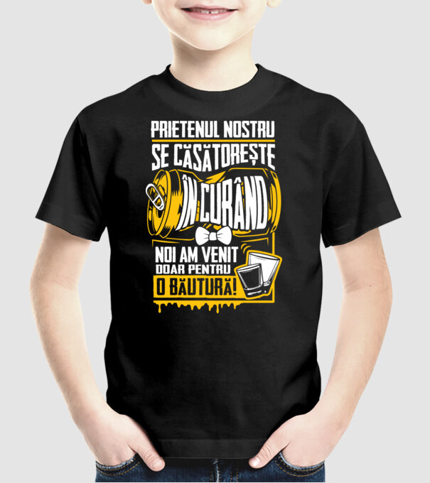 Prietenul nostru se căsătorește în curând model negru pe tricou