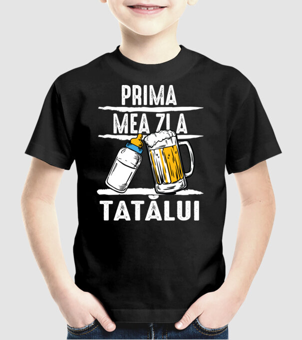 prima mea zi a tatălui model negru pe tricou