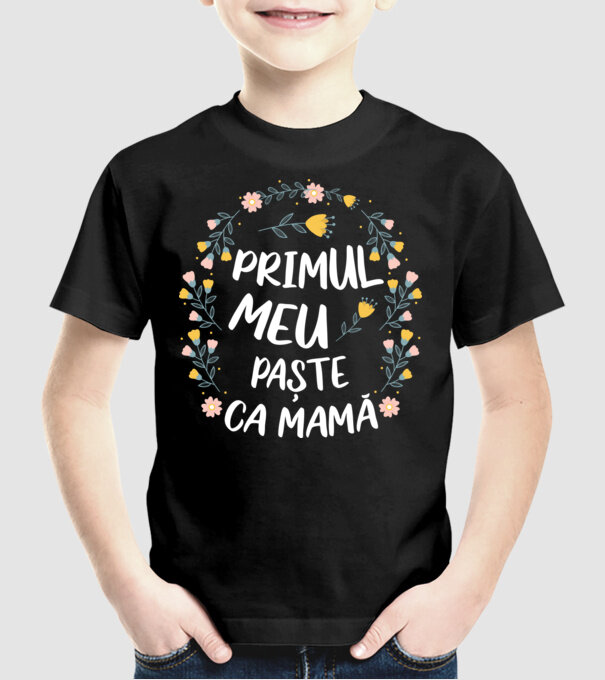 Primul meu Paște ca mamă model negru pe tricou