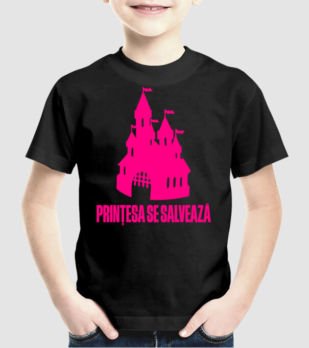 Prințesa se salvează model negru pe tricou