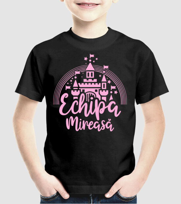 Prinţesă mireasă model negru pe tricou
