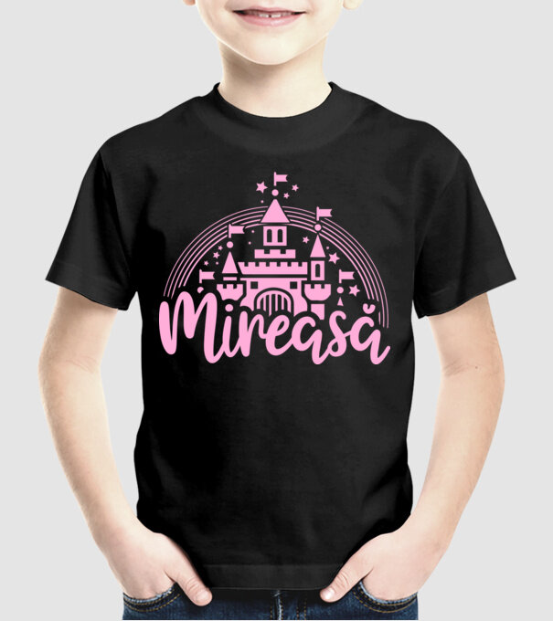 Prinţesă mireasă model negru pe tricou