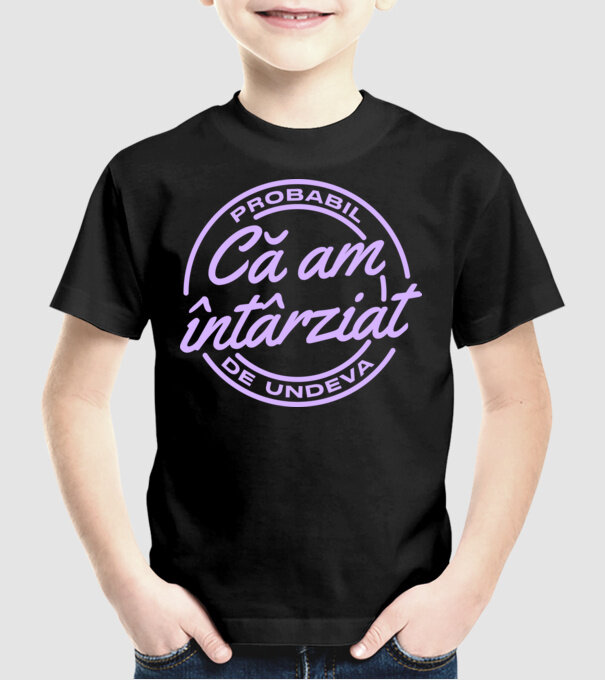 Probabil că am întârziat de undeva model negru pe tricou