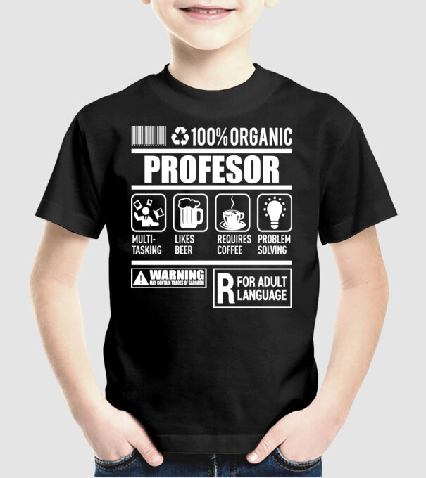 PROFESOR model negru pe tricou