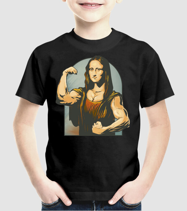 Pumped Mona model negru pe tricou