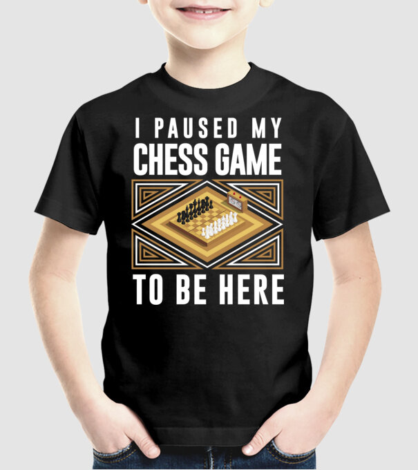 Pused my chess game model negru pe tricou