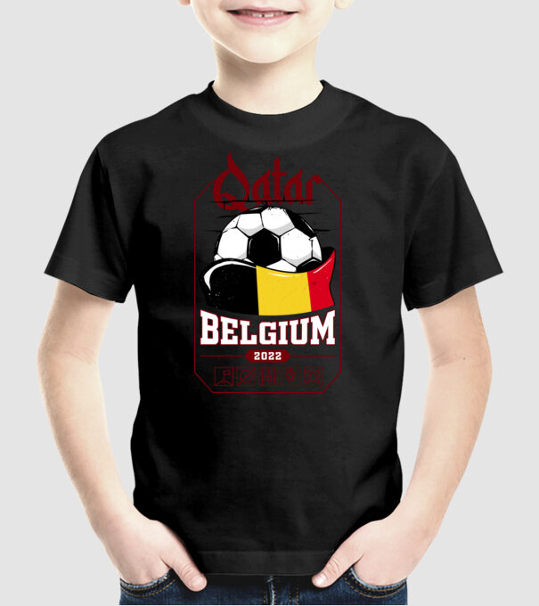 Qatar teams Belgium model negru pe tricou