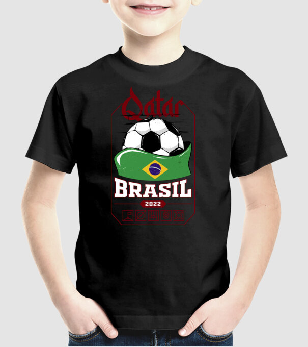 Qatar teams Brasil model negru pe tricou