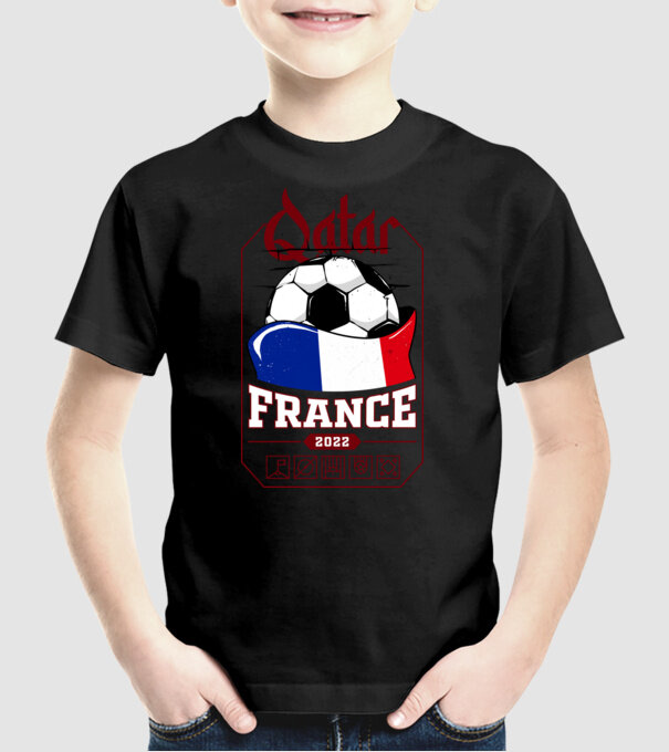 Qatar teams France model negru pe tricou