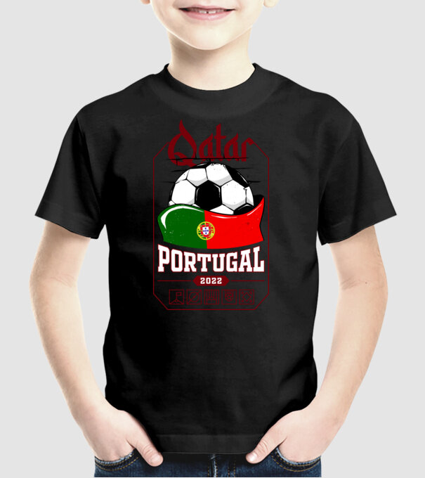 Qatar teams Portugal model negru pe tricou