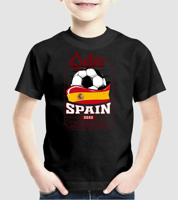 Qatar teams Spain model negru pe tricou