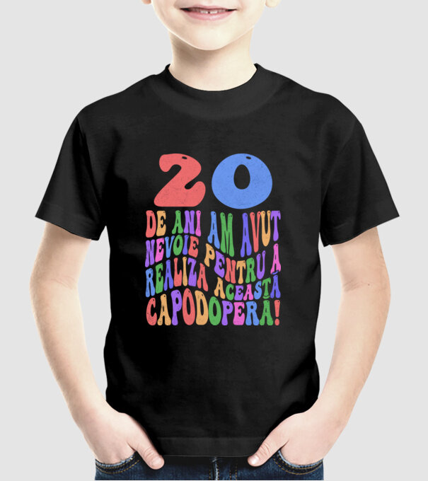 Realiza această capodoperă 20 model negru pe tricou