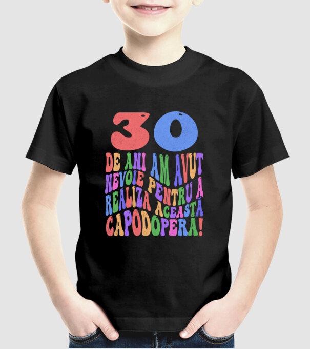 Realiza această capodoperă 30 model negru pe tricou