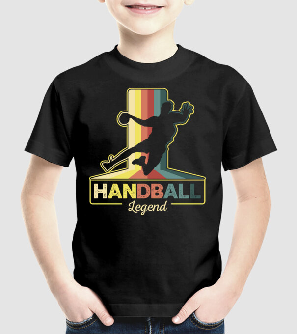 Retro Handball legend model negru pe tricou