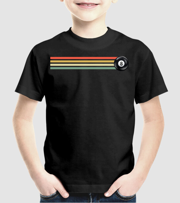 Retro - Vintage 8 ball model negru pe tricou