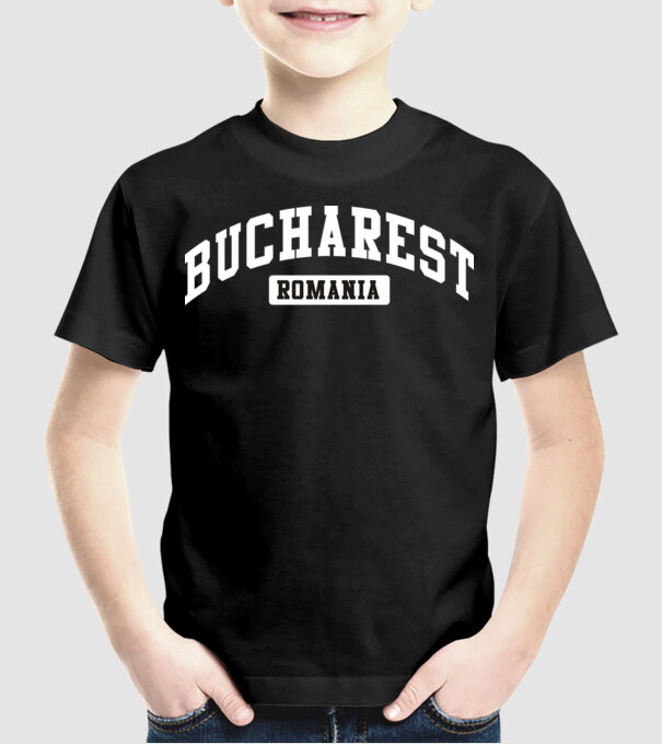 România Bucharest sport model negru pe tricou
