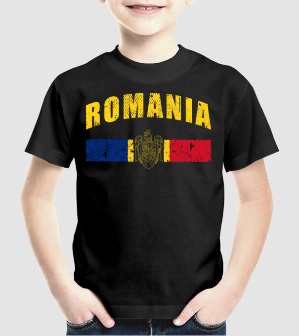 Romania coat of arms model negru pe tricou