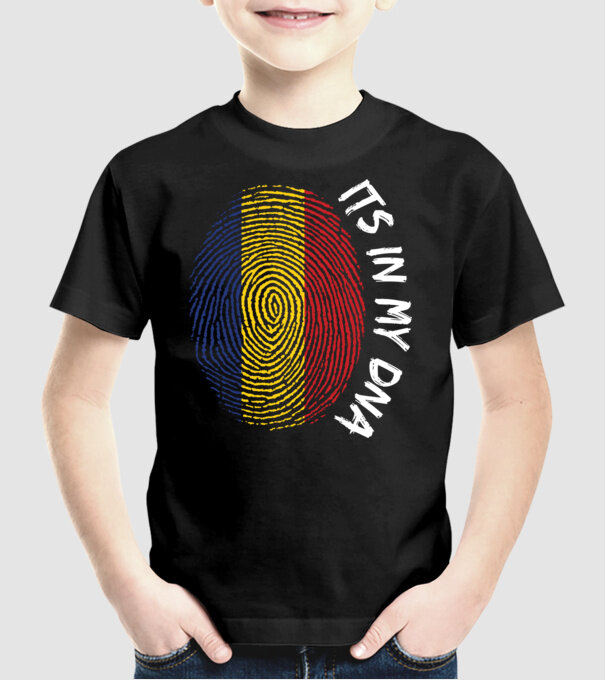 România fingerprint model negru pe tricou