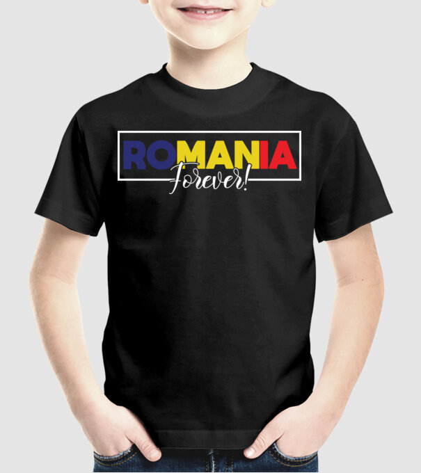 Romania forever model negru pe tricou