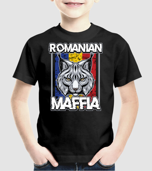 România maffia model negru pe tricou