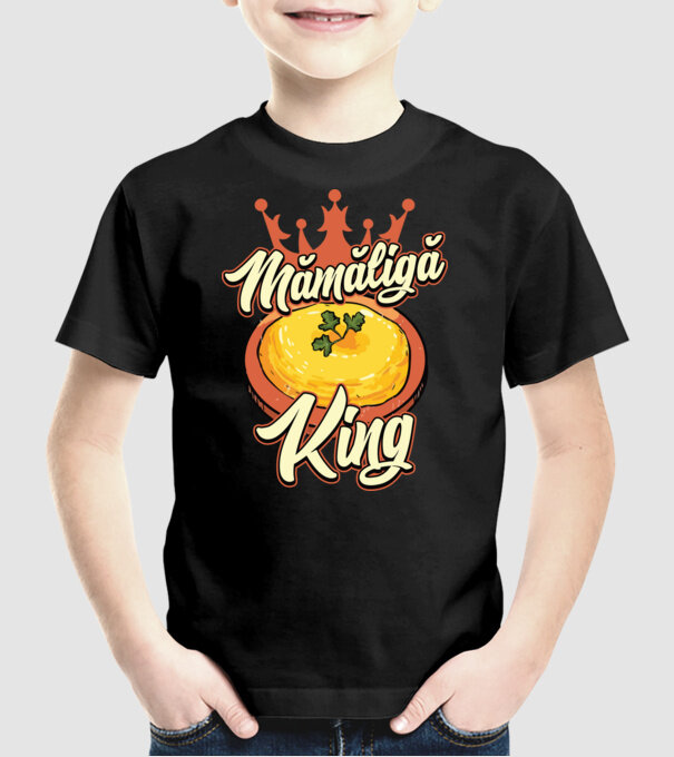 România Mămăligă model negru pe tricou