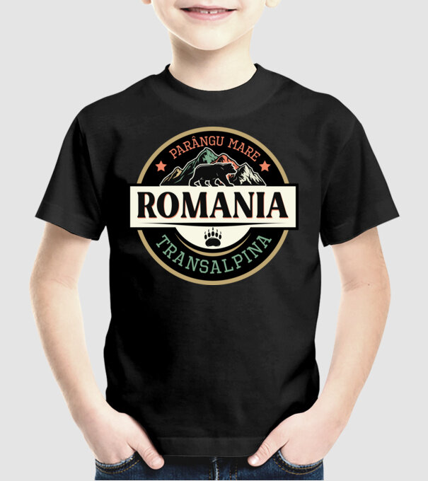 România transalpina model negru pe tricou