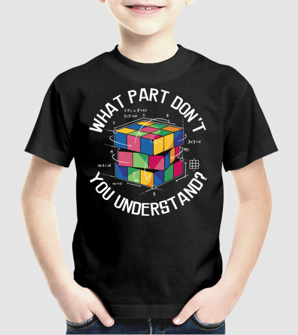 Rubik cube what part model negru pe tricou