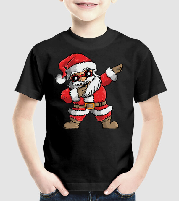 Santa dab model negru pe tricou