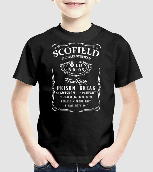 scofield model negru pe tricou