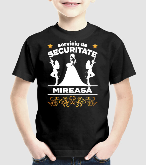 serviciu de securitate mireasă model negru pe tricou