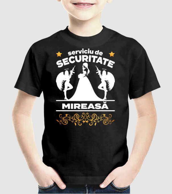 serviciu de securitate mireasă model negru pe tricou