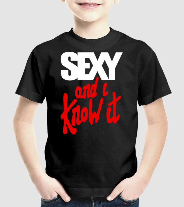 Sexy And I Know It model negru pe tricou