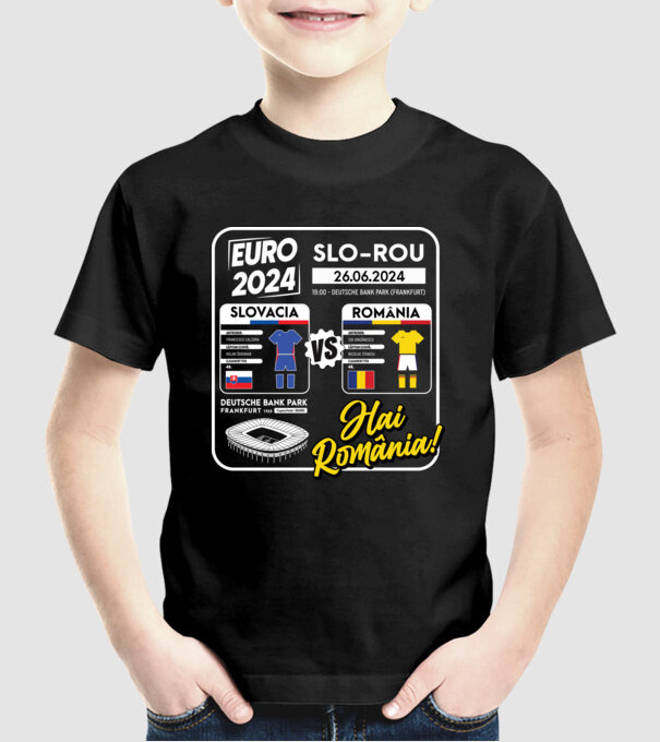 SLO-ROU euro 2024 calendar model negru pe tricou