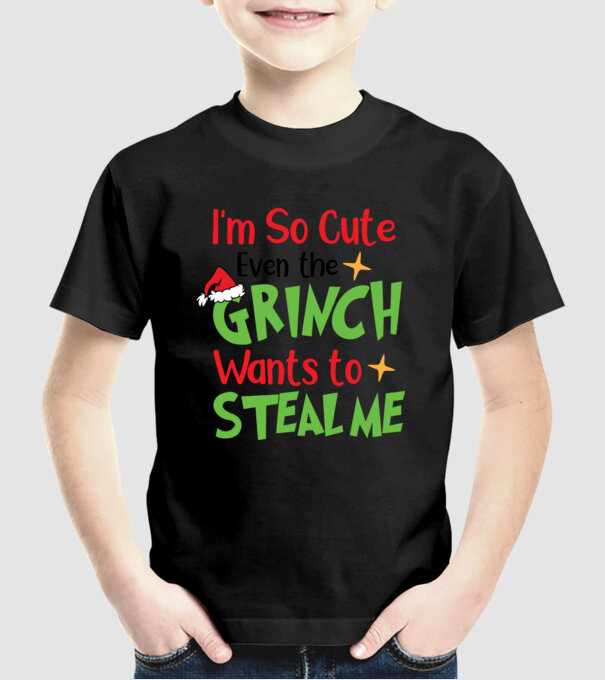 So cute Grinch model negru pe tricou